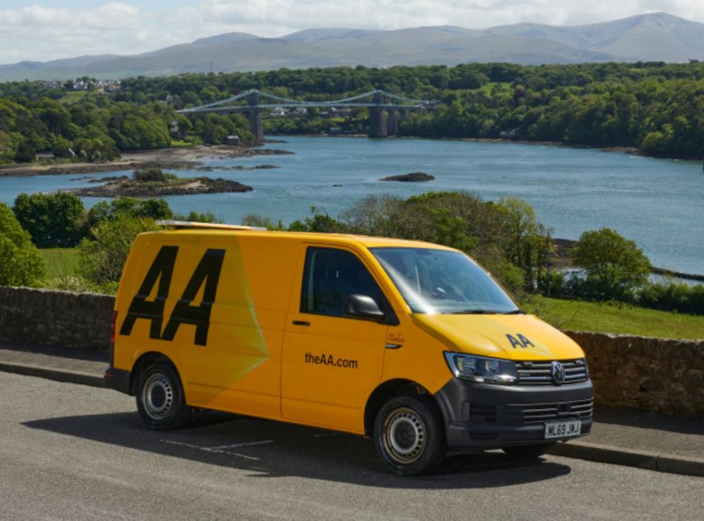 Image of a yellow AA breakdown van